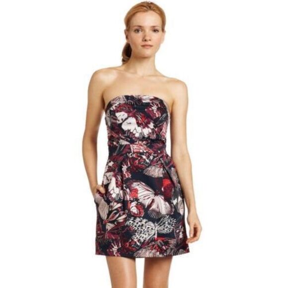 French Connection Women's Strapless Butterfly Strapless Sheath Mini Dres… - Picture 3 of 5